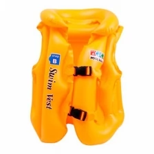 Надувной жилет для плавания ABC, размер M (оранжевый) / Плавательный жилет