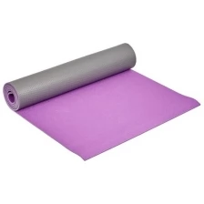 BRADEX Коврик для йоги и фитнеса Bradex SF 0688, 183*61*0,6 см, двухслойный фиолетовый/серый, BRADEX