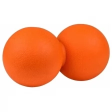 Мячик массажный двойной МФР для йоги и фитнеса сдвоенный, CLIFF 12*6 см, оранжевый